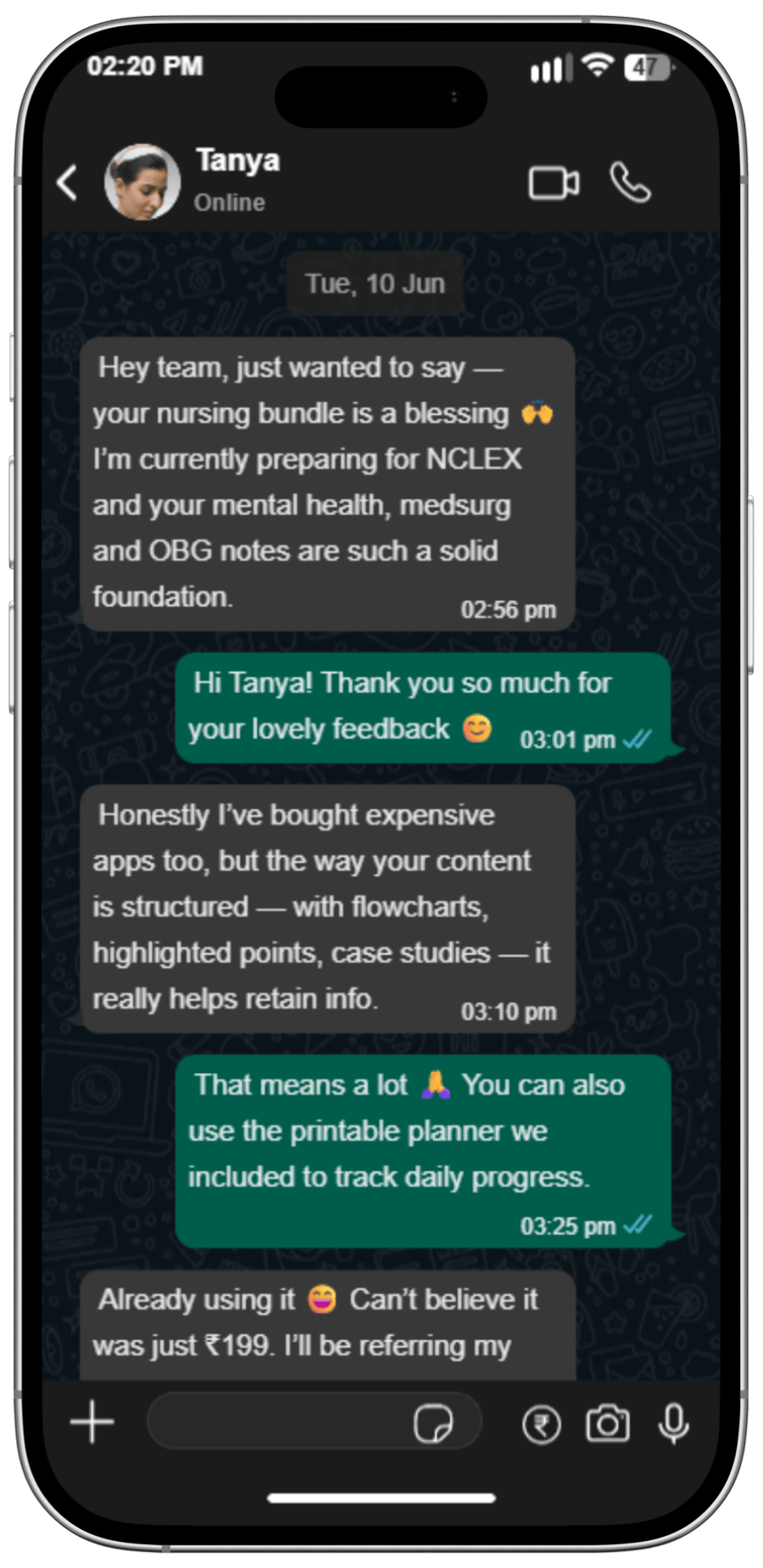 nursing whataspp Note5